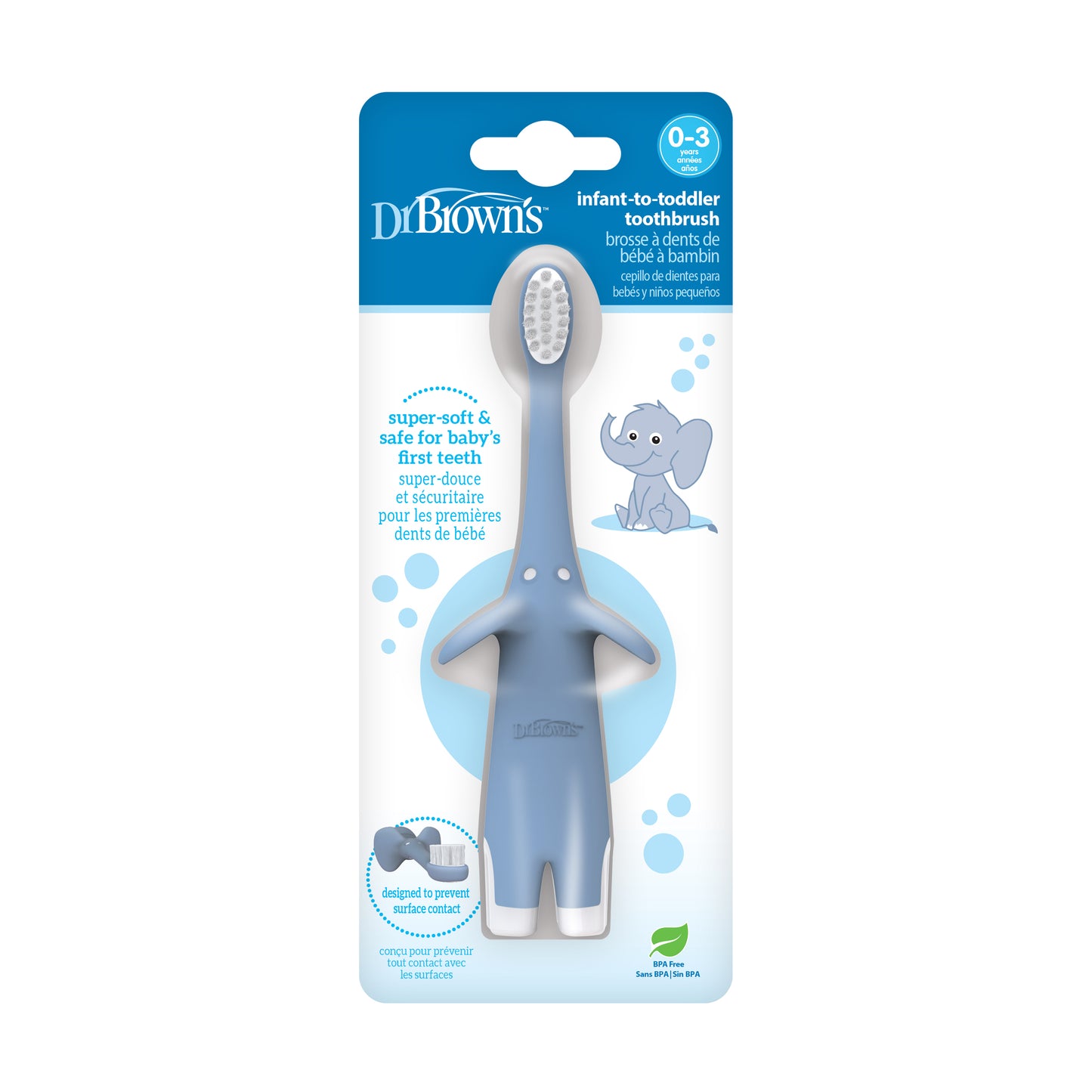 Infant-Toddler (0-3years) Elephant Toothbrush, Blue