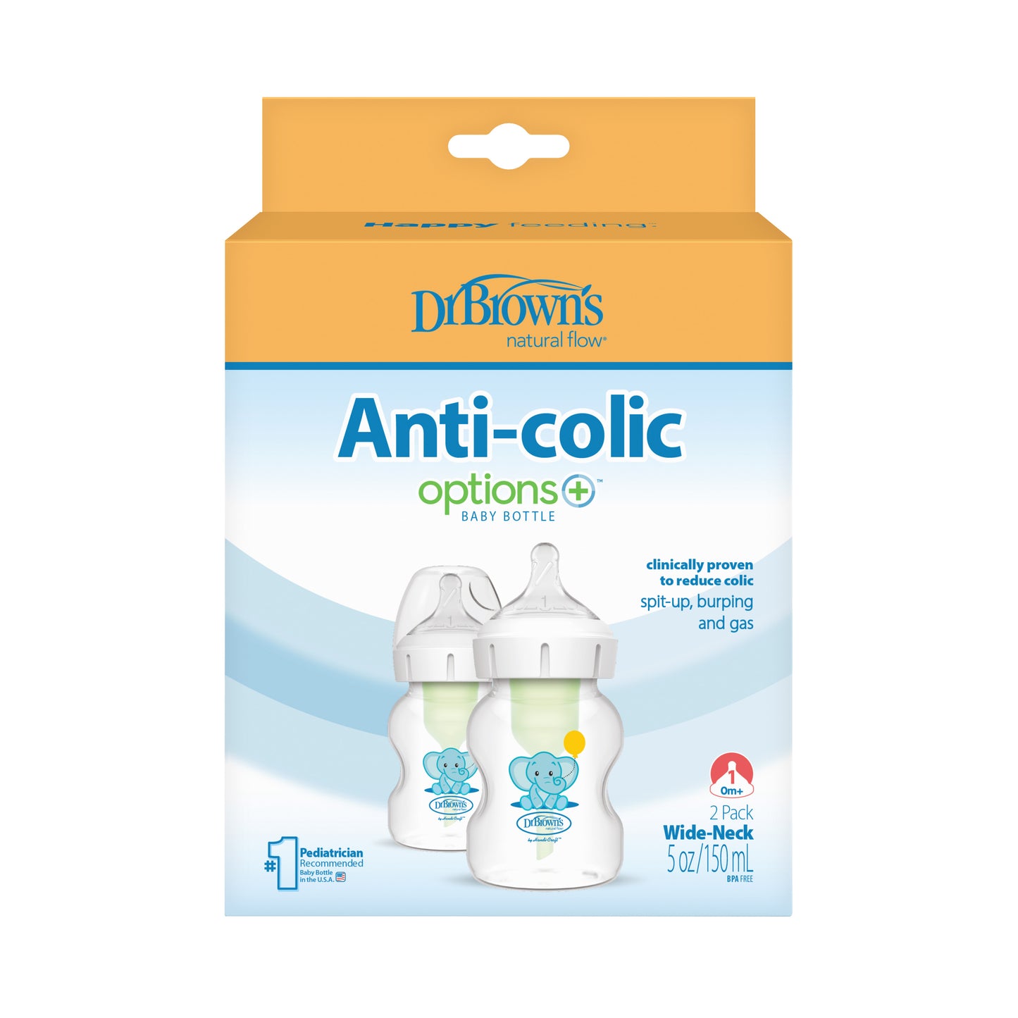 Wide Neck OP+ Bottles 150 ml (Pack of 2) Blue Elephant