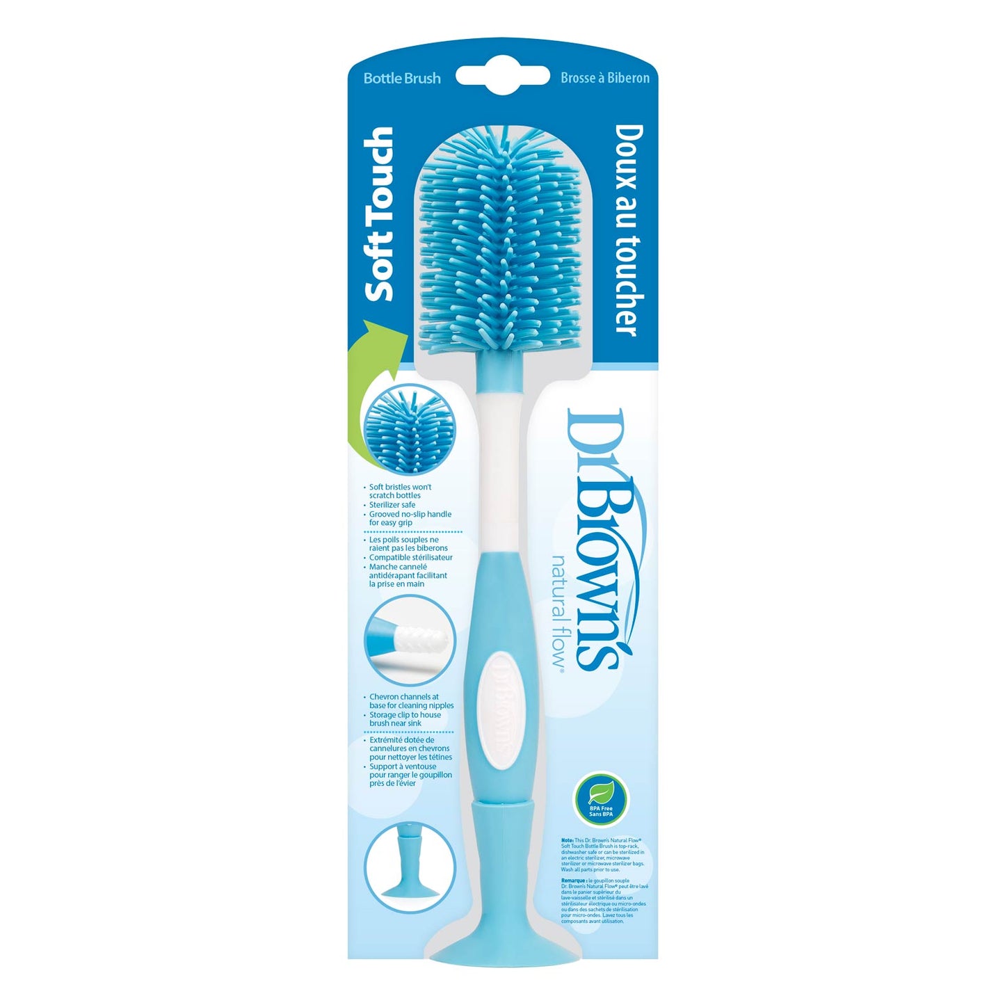 Soft Touch Bottle Brush Blue