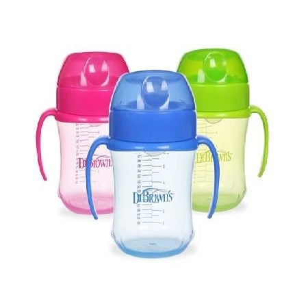 Dr Brown's Natural Flow Soft-Spout Transition Cup met Handvatten, 6 oz Dr Brown's Natural Flow Soft-Spout Transition Cup met Handvatten, 6 oz