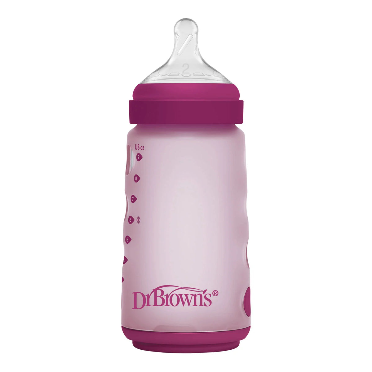Wide-Neck OP+ Silicone Bottles 270 ml w/ Level 2 3m+ Nipple