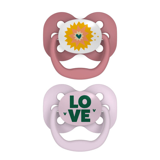 Advantage Pacifier, Stage 1,Pink, 2 Packs (0-6m)
