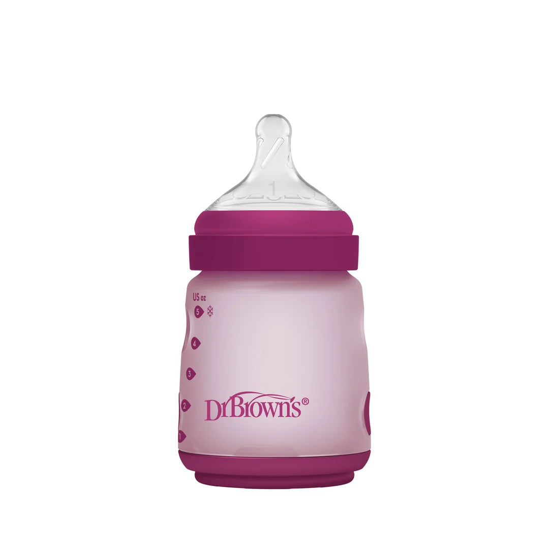 Wide-Neck OP+ Silicone Bottles 150ml w/ Level 1 0m+ Nipple