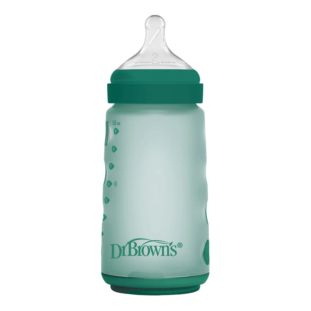 Wide-Neck OP+ Silicone Bottles 270 ml w/ Level 2 3m+ Nipple