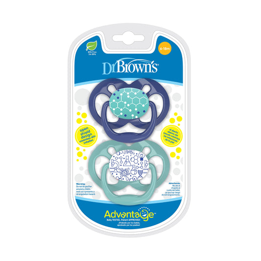 Advantage Pacifiers, Stage 2, Blue, 2 Packs (6-18m)