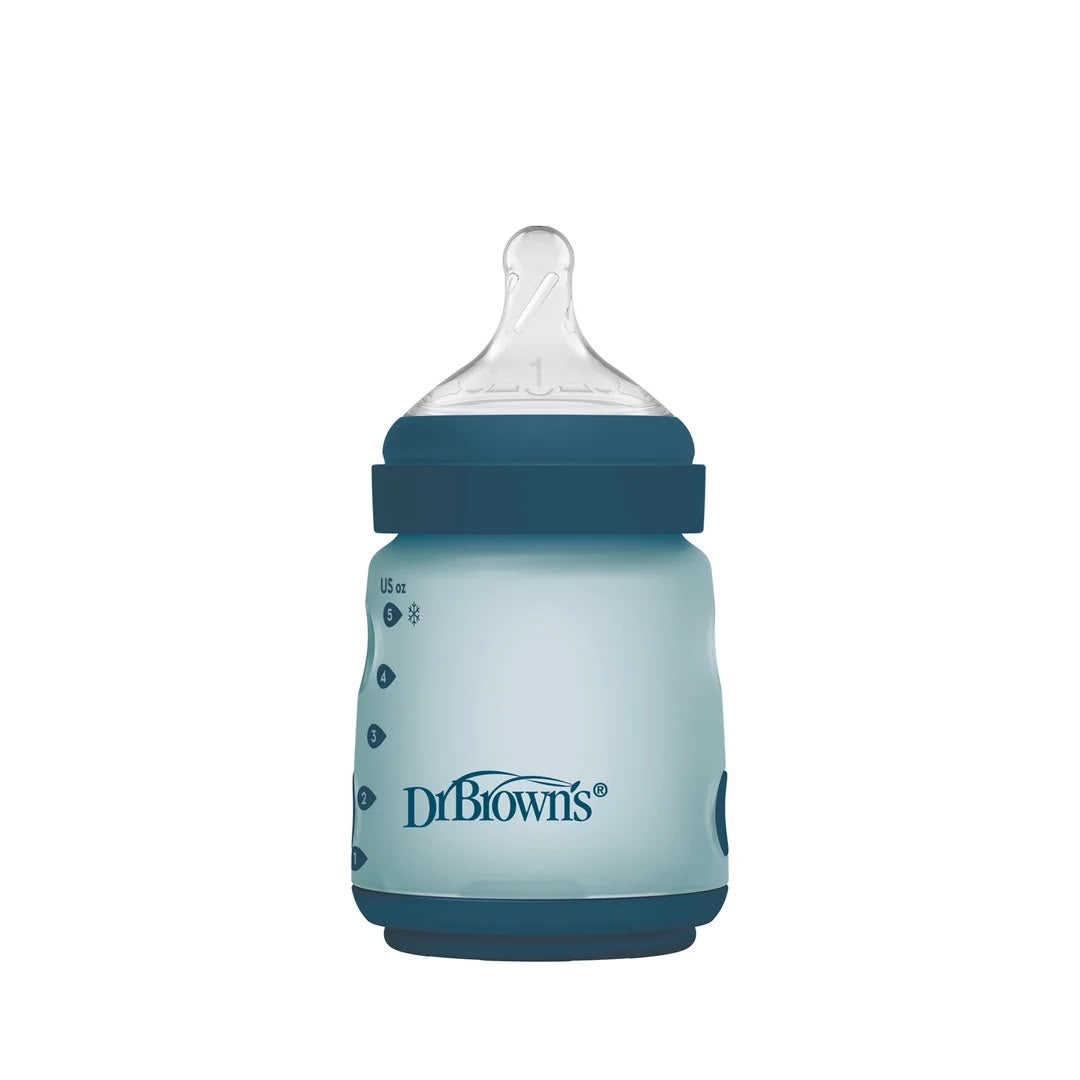 Wide-Neck OP+ Silicone Bottles 150ml w/ Level 1 0m+ Nipple