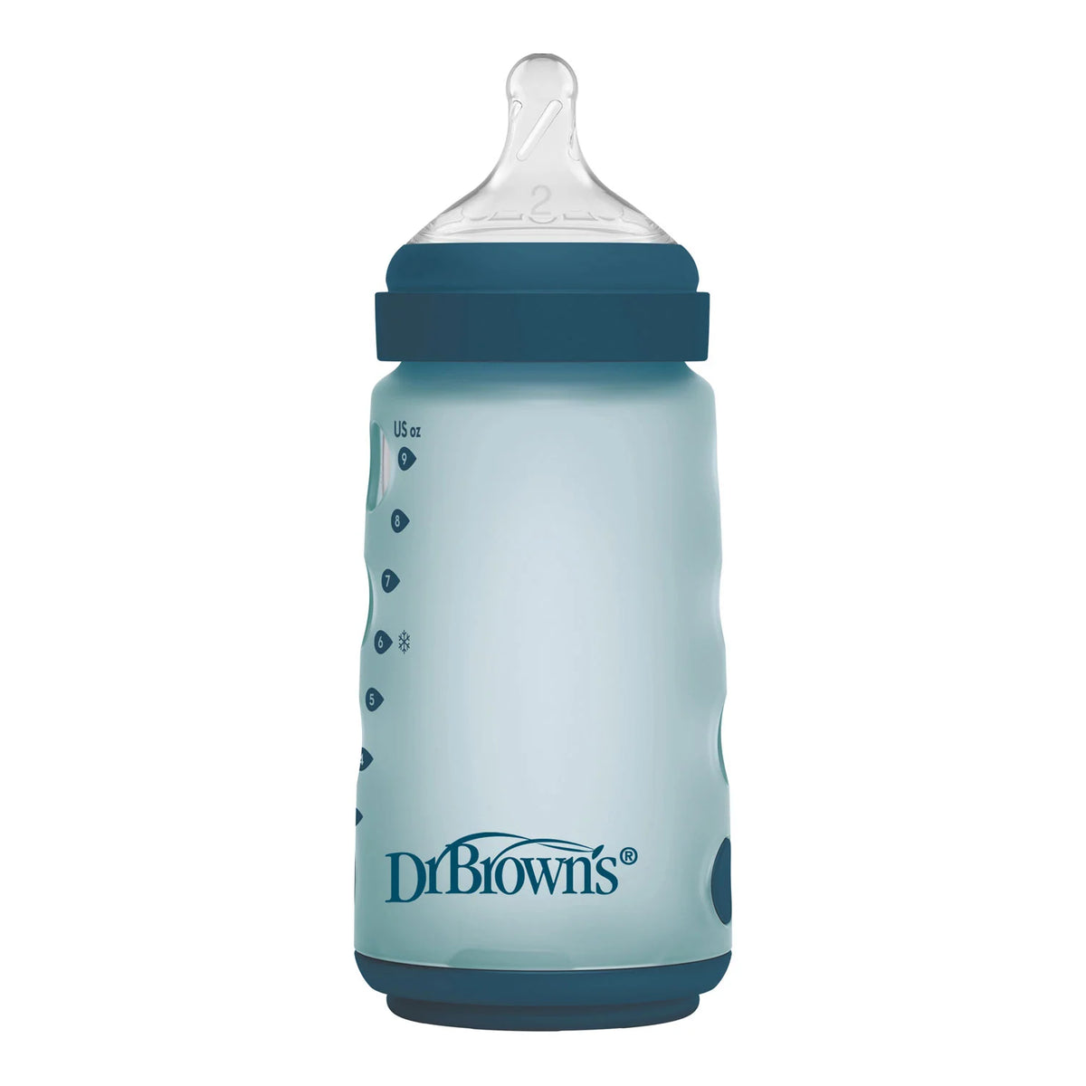 Wide-Neck OP+ Silicone Bottles 270 ml w/ Level 2 3m+ Nipple