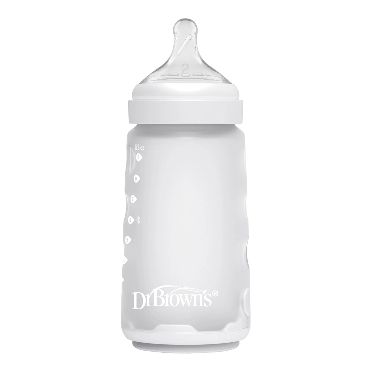 Wide-Neck OP+ Silicone Bottles 270 ml w/ Level 2 3m+ Nipple