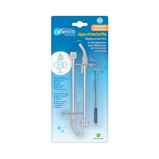 Sippy Straw Bottle Replacement kit- 2 packs + brush