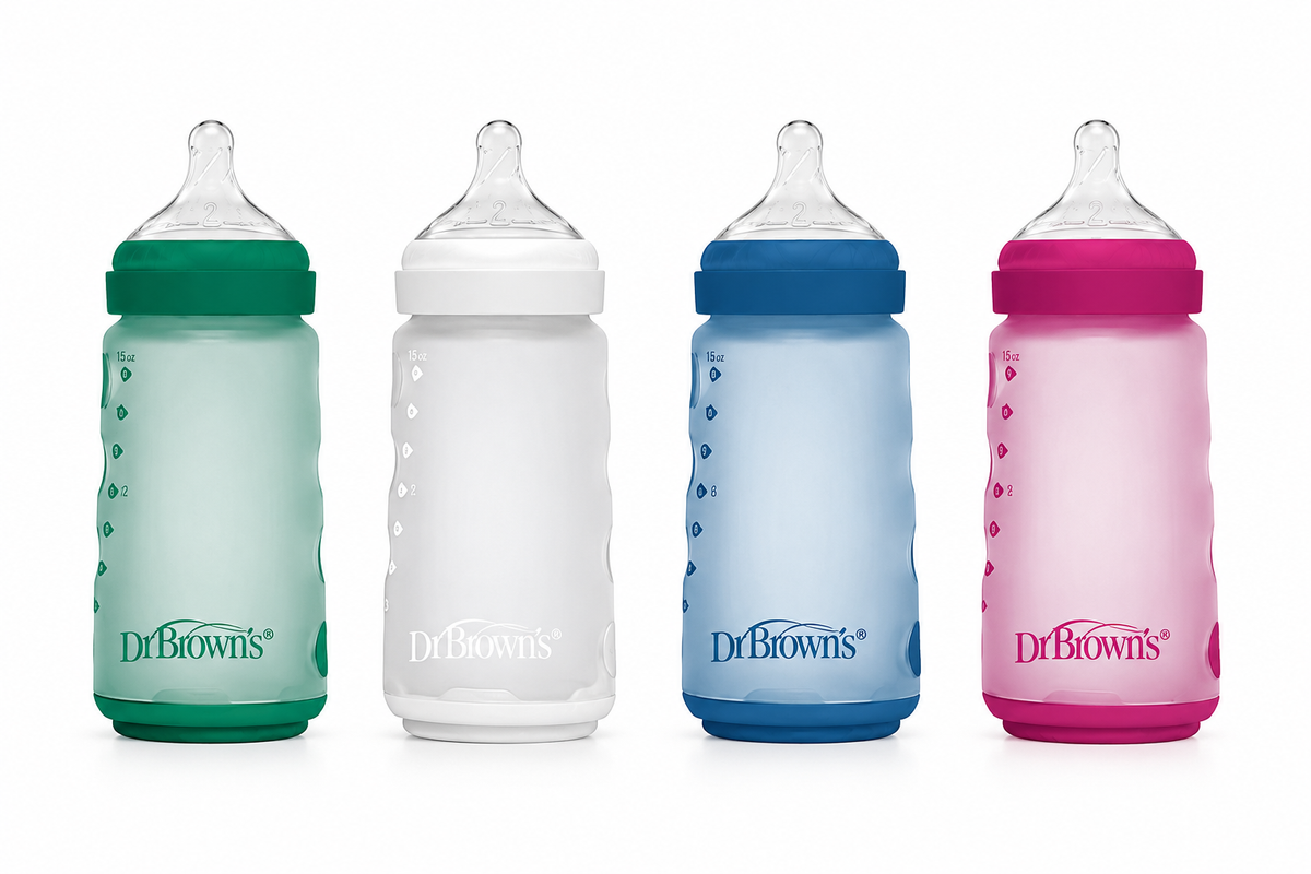 Wide-Neck OP+ Silicone Bottles 270 ml w/ Level 2 3m+ Nipple