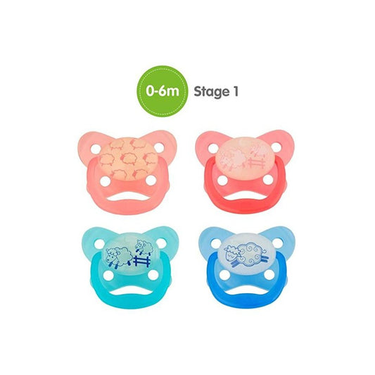 PreVent Butterfly Pacifier, Glow in the dark, Stage 1, Asst 2-Packs (0-6m)