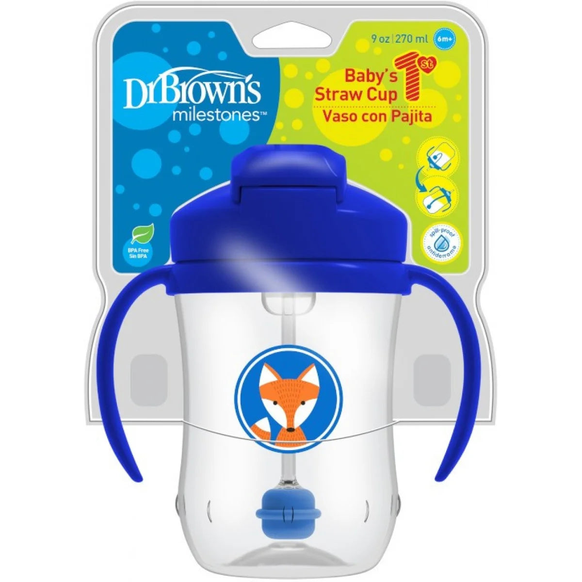 Straw cup 270ml 6m+ Blue